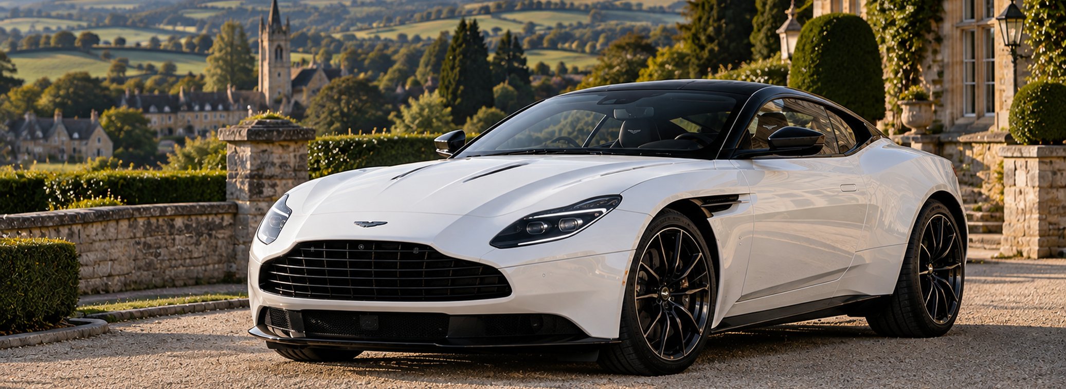 Aston Martin at dusk