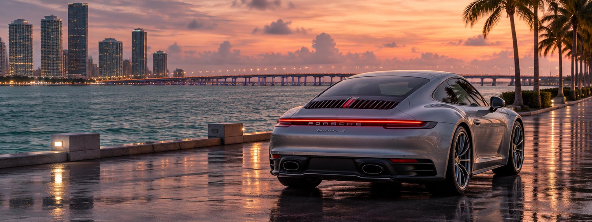Porsche 992 at dusk