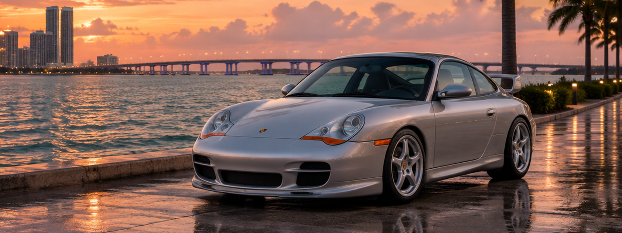 Porsche 996 at dusk