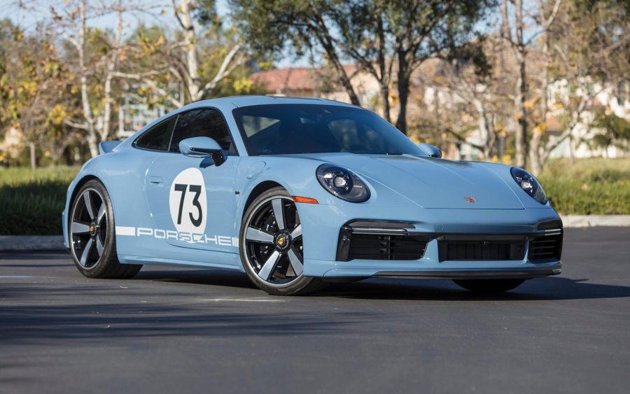 Aetna Blue 2023 Porsche 911 Sport Classic at Bring a Trailer