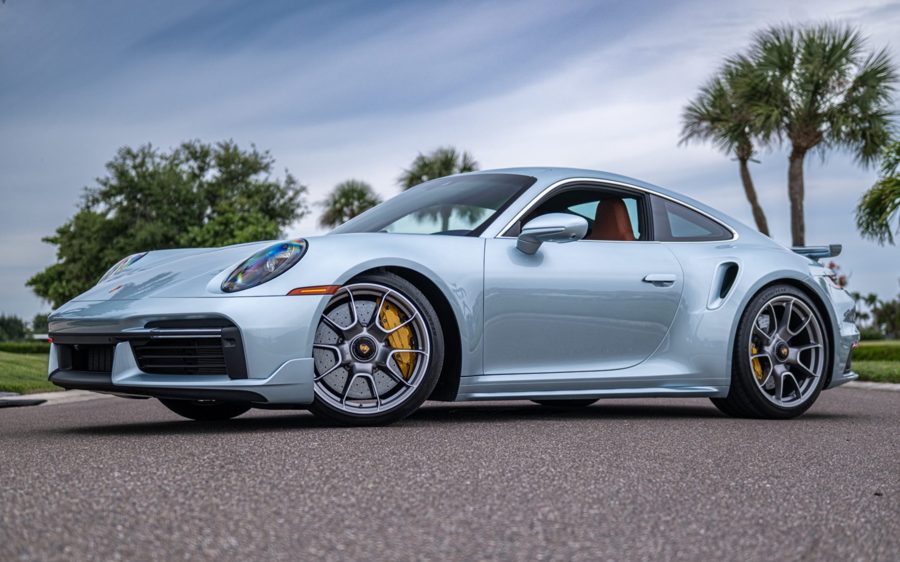 Azzuro Thetys Metallic 2024 Porsche 911 Turbo S Coupe at Bring a Trailer